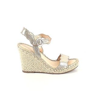 👡 Marc Fisher Rose Gold Tan Espadrille Wedges